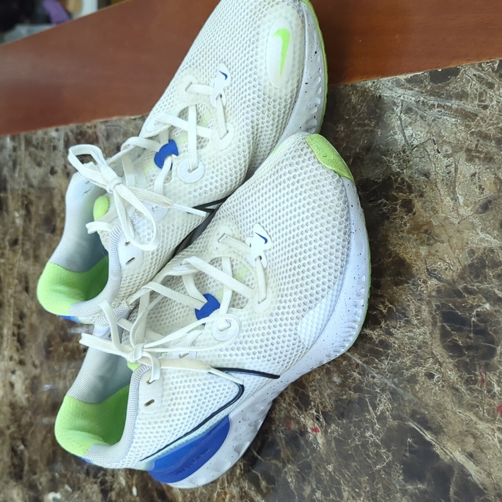 Nike Renew Run Running Shoes Sneakers CW5844-100 Blue Green White Men's 8